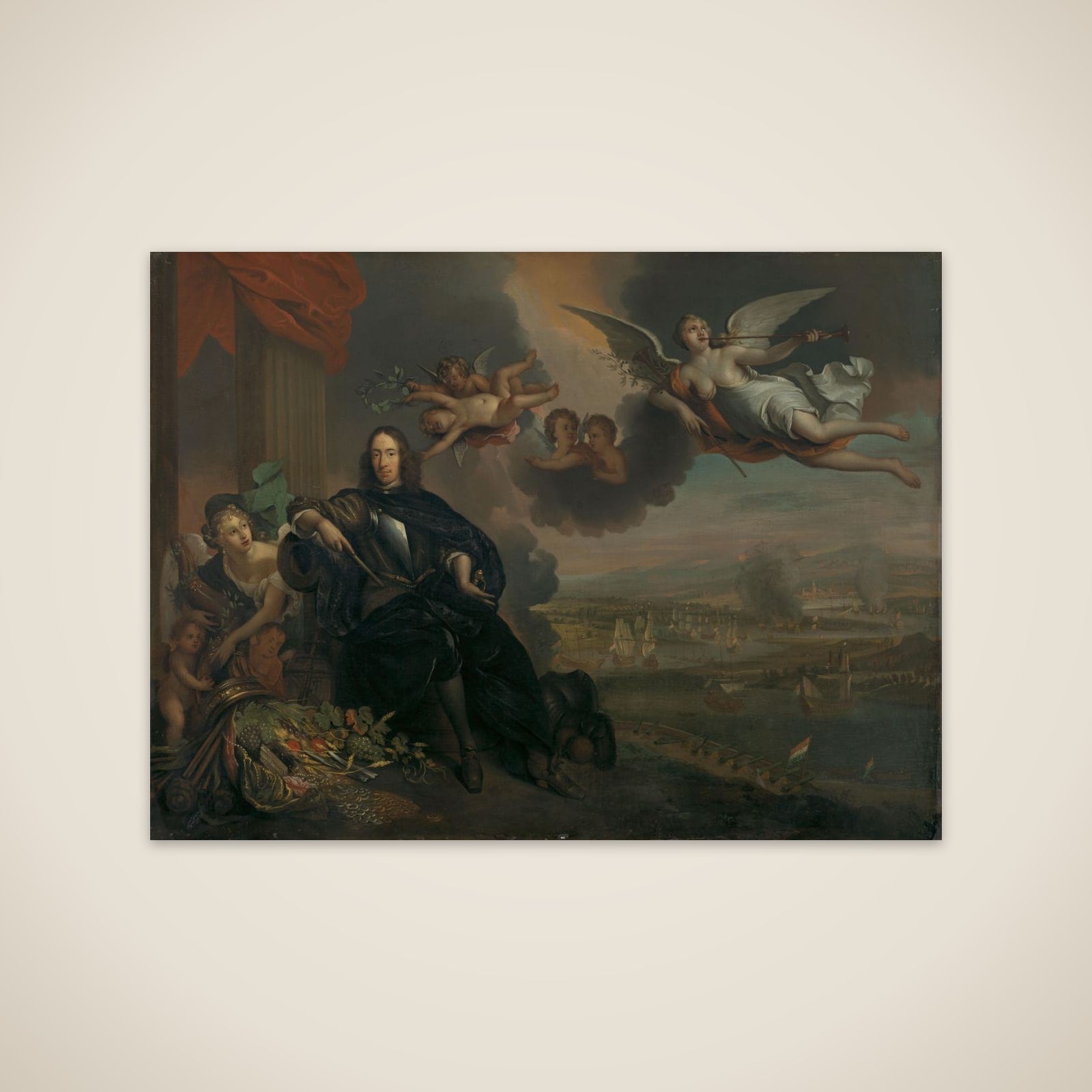 The Apotheosis of Cornelis de Witt, with the Dutch Raid on the Medway in the background unframed print