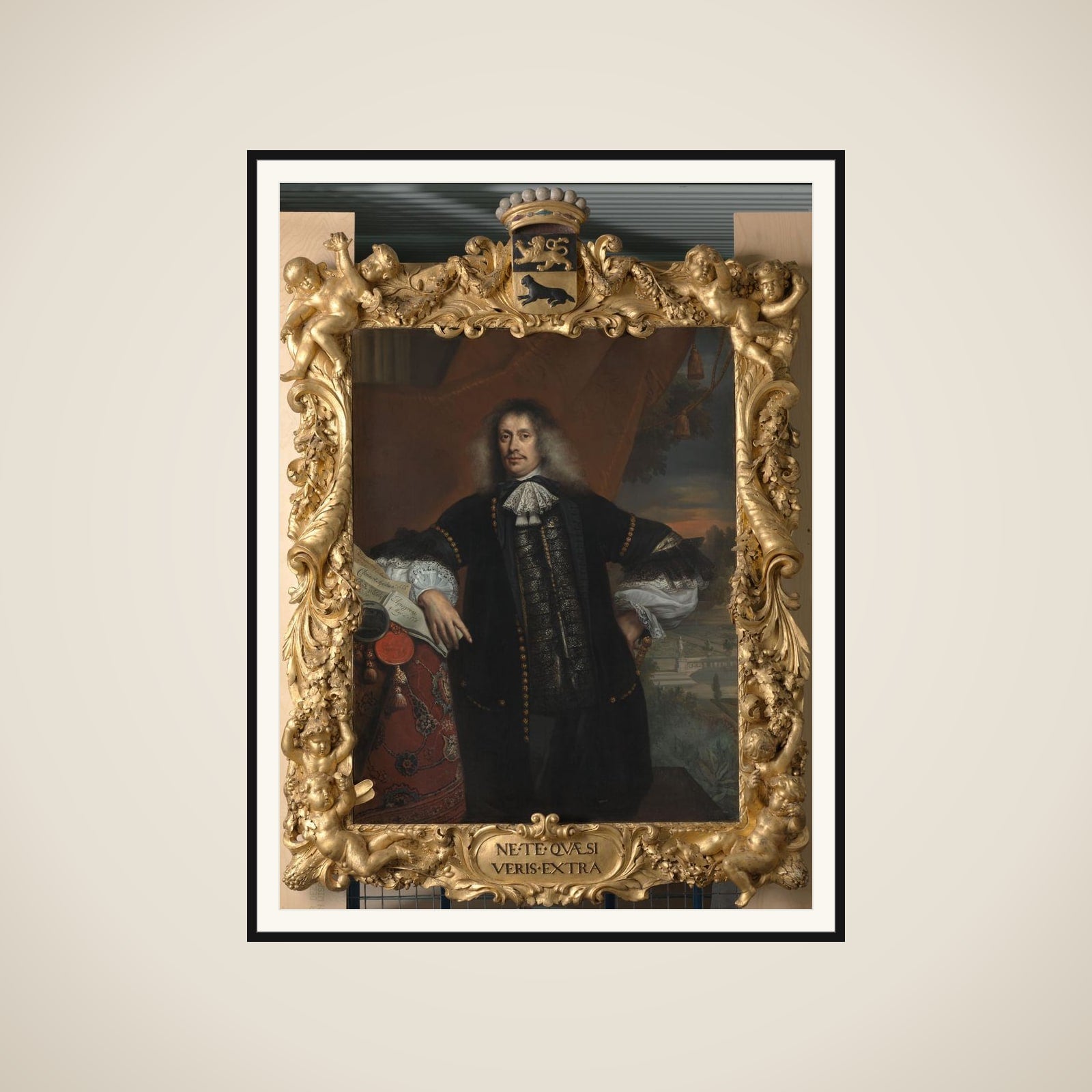 Portrait of  Hieronymus van Beverningk (1614-1690). Lord of Teylingen. Government Paymaster framed