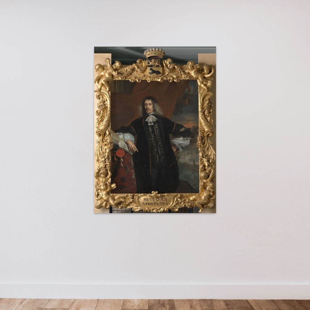 Portrait of  Hieronymus van Beverningk (1614-1690). Lord of Teylingen. Government Paymaster unframed — shown to scale