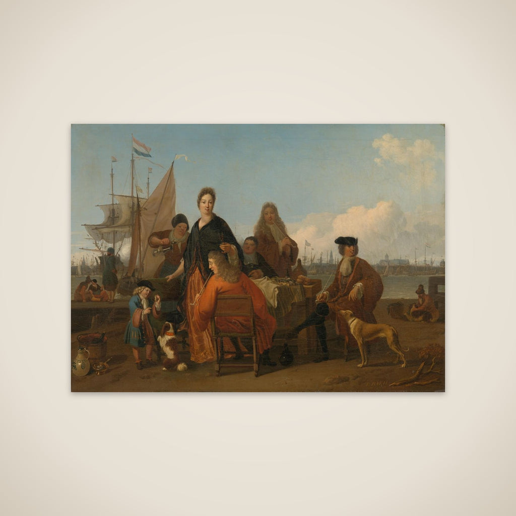The Bakhuysen and de Hooghe Families dining at the Mosselsteiger (Mussel Pier) on the Y, Amsterdam unframed print