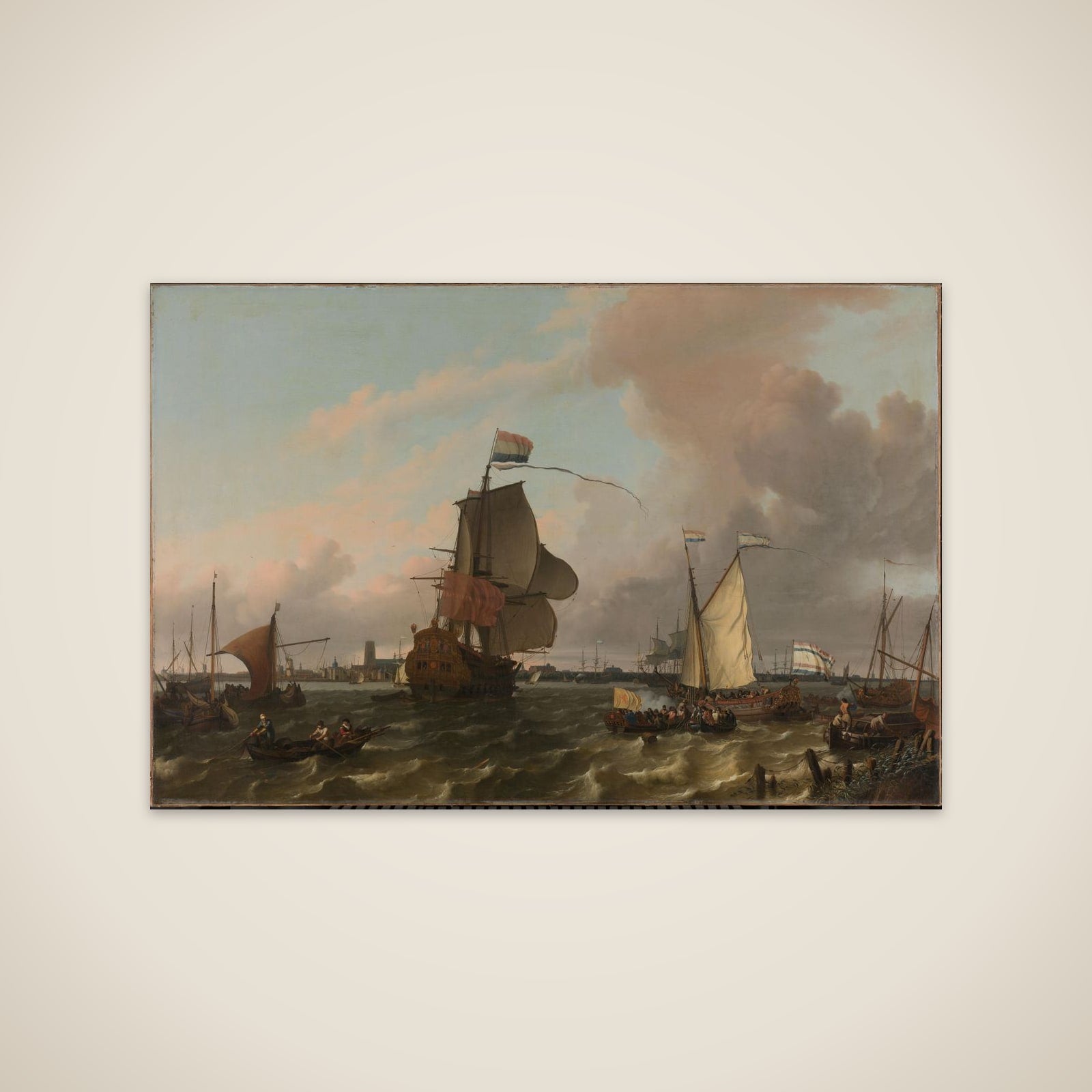 The Man-of-War 'Koning William' on the Maas off Rotterdam unframed print