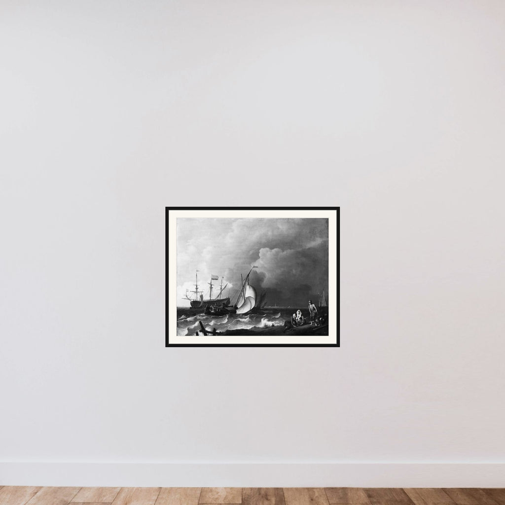 Rough Sea framed — shown to scale