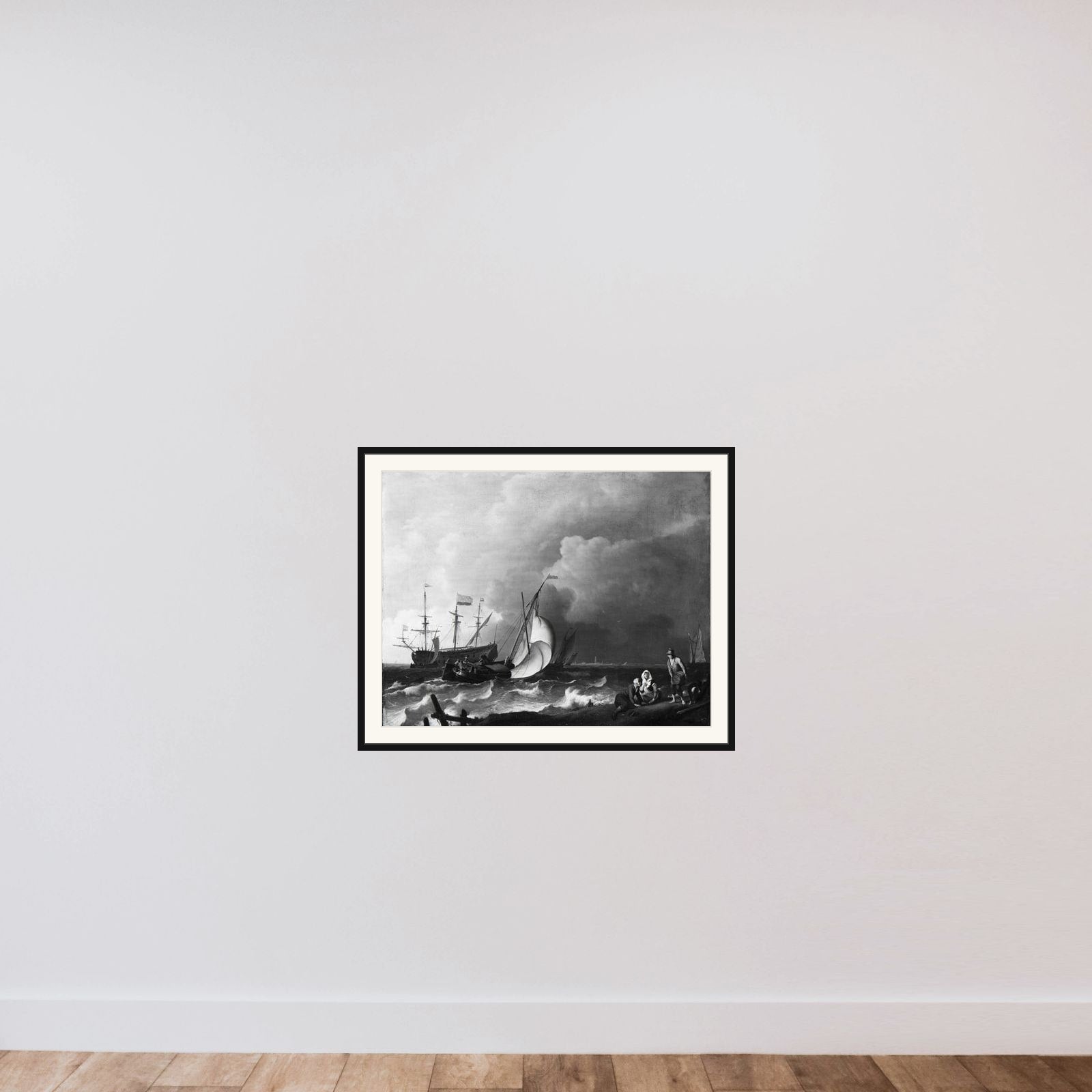 Rough Sea framed — shown to scale