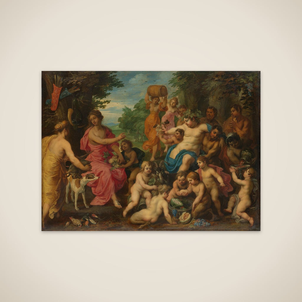Diana Offered Wine and Fruit by Bacchus and his Retinue unframed print