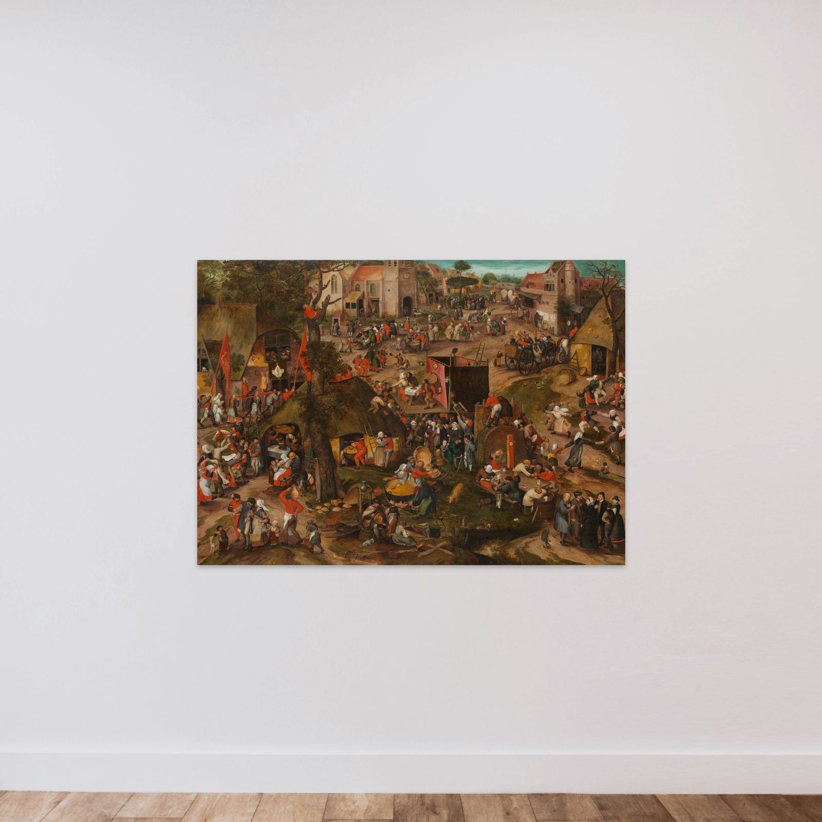 A Performance of the Farce 'Een Cluyte van Plaeyerwater' (A Clod from Plaeyerwater) at a Flemish Kermis unframed — shown to scale