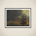 The Anglo-Dutch Fleet under Lord Exmouth and Vice Admiral Jonkheer Theodorus Frederik van Capellen putting out the Algerian Strongholds, 27 August 1816 framed