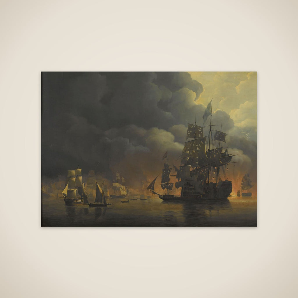 The Anglo-Dutch Fleet under Lord Exmouth and Vice Admiral Jonkheer Theodorus Frederik van Capellen putting out the Algerian Strongholds, 27 August 1816 unframed print
