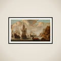 A French Squadron near a Rocky Coast framed