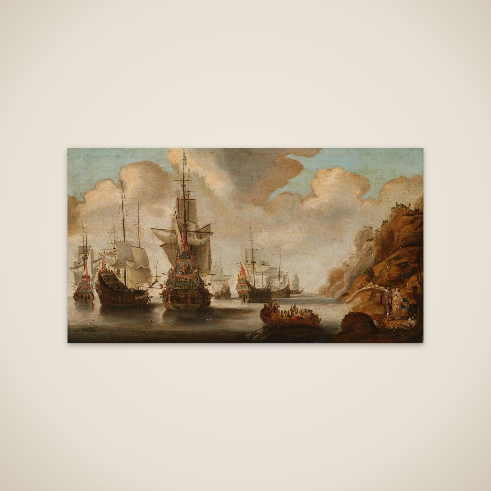 A French Squadron near a Rocky Coast unframed print