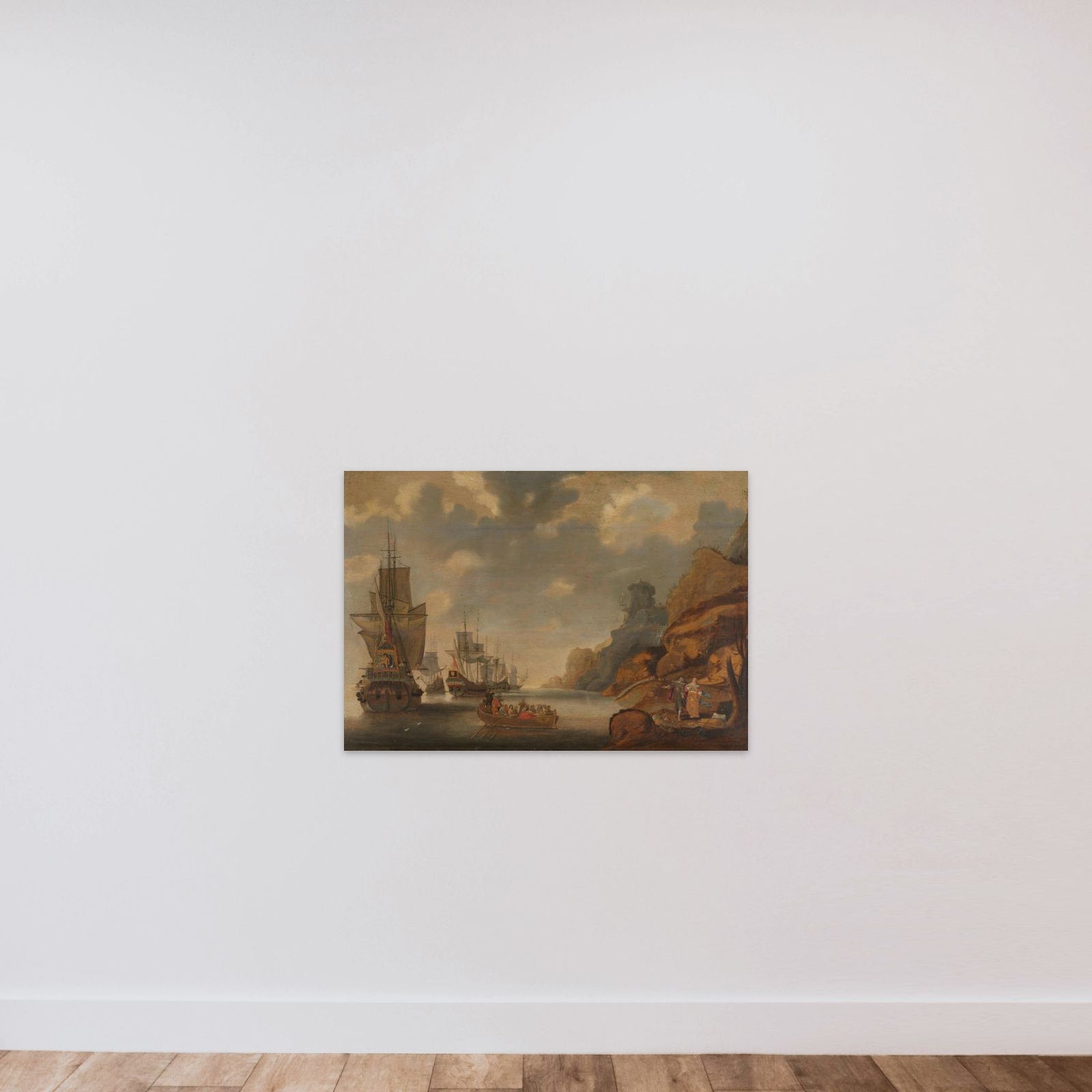 A French Squadron near a Rocky Coast unframed — shown to scale