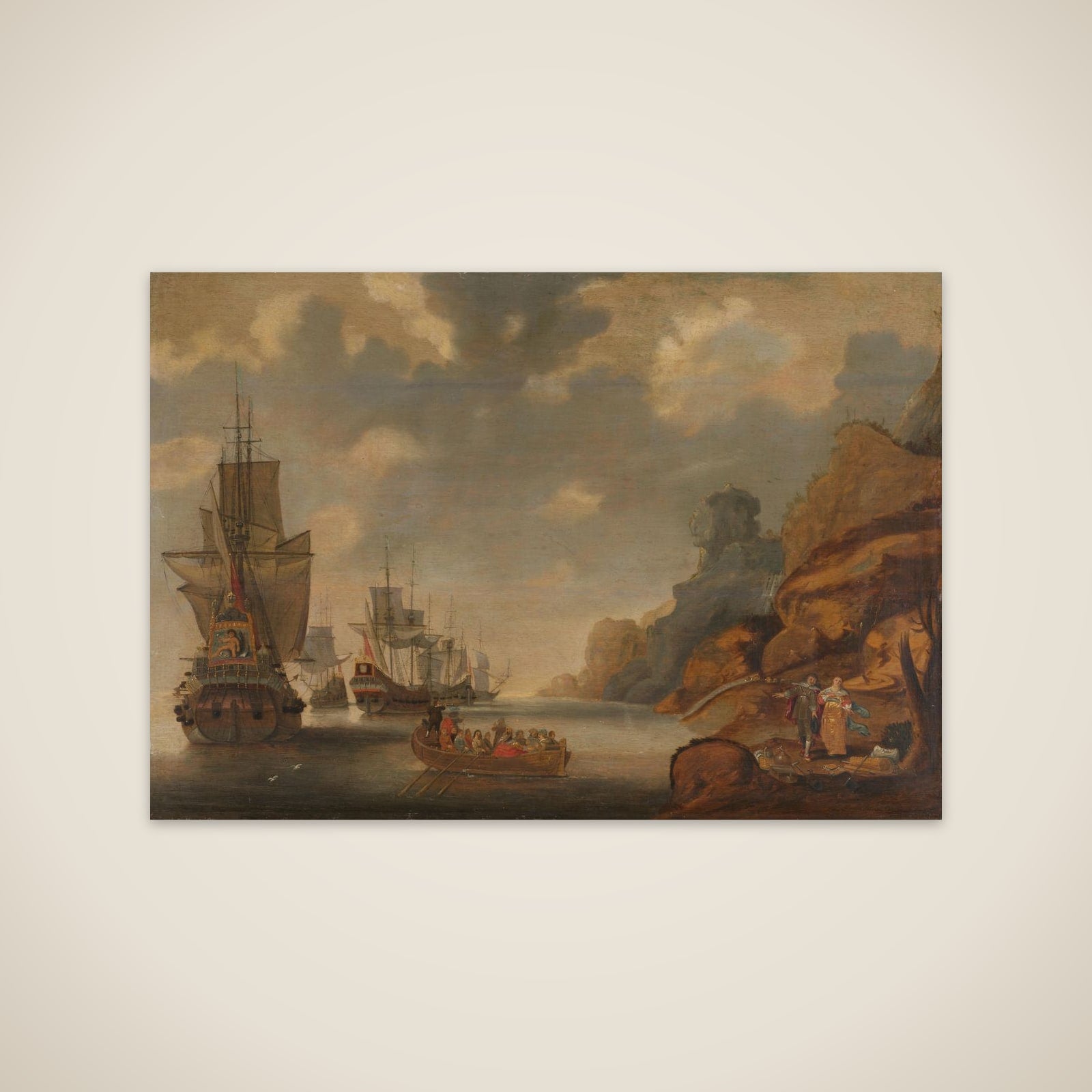 A French Squadron near a Rocky Coast unframed print