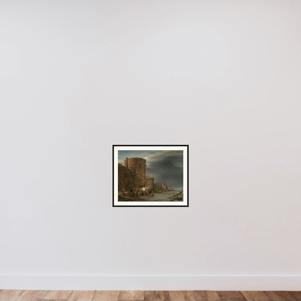 The City Wall of Haarlem in the Winter framed — shown to scale