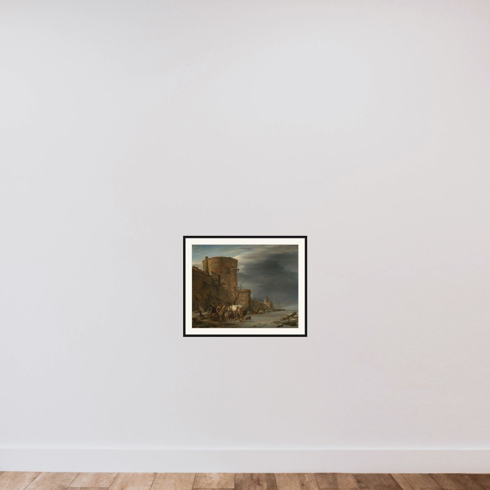 The City Wall of Haarlem in the Winter framed — shown to scale