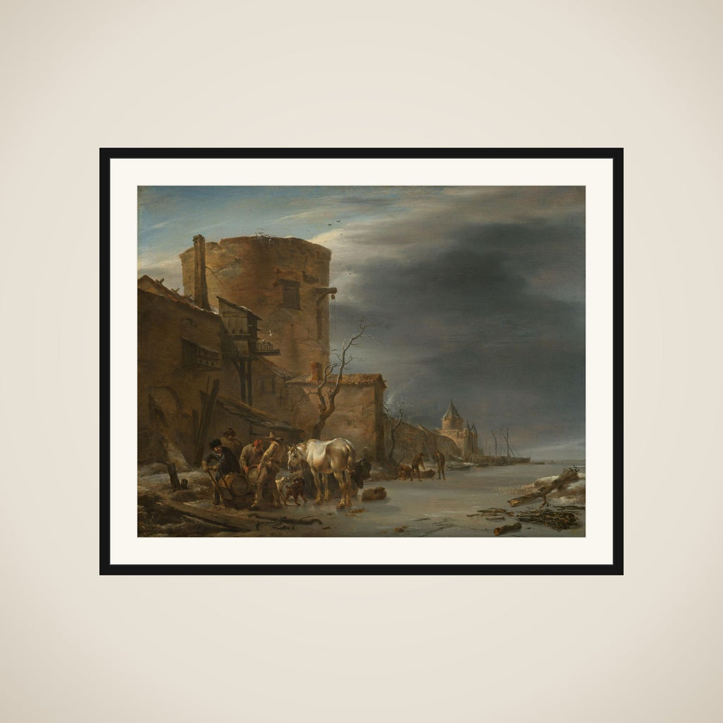 The City Wall of Haarlem in the Winter framed
