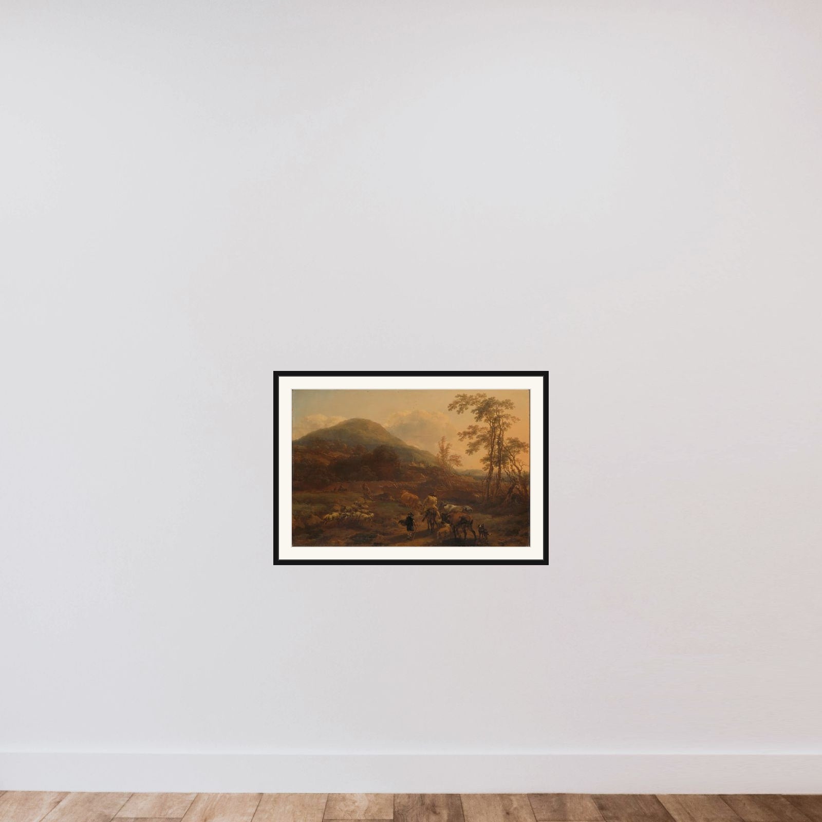 The Three Droves framed — shown to scale
