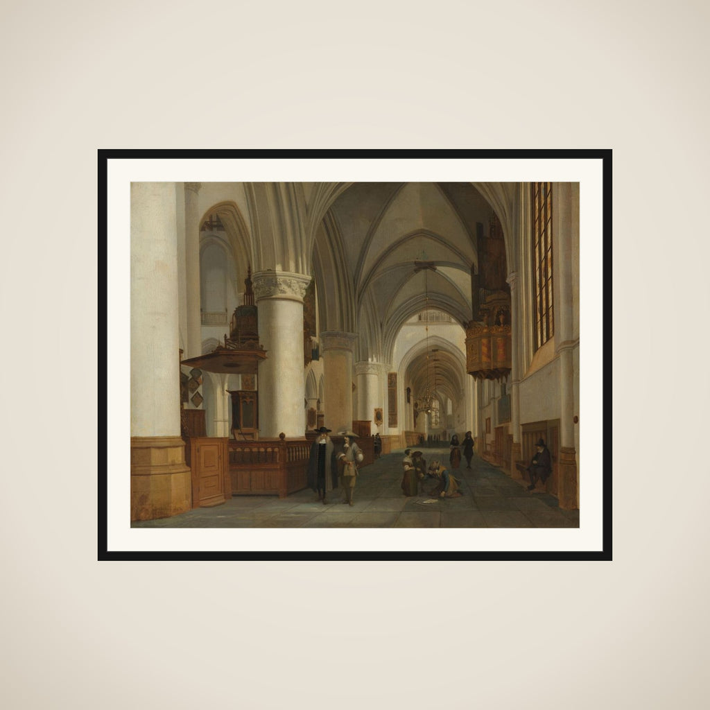 Interior of the Church of St Bavo in Haarlem framed