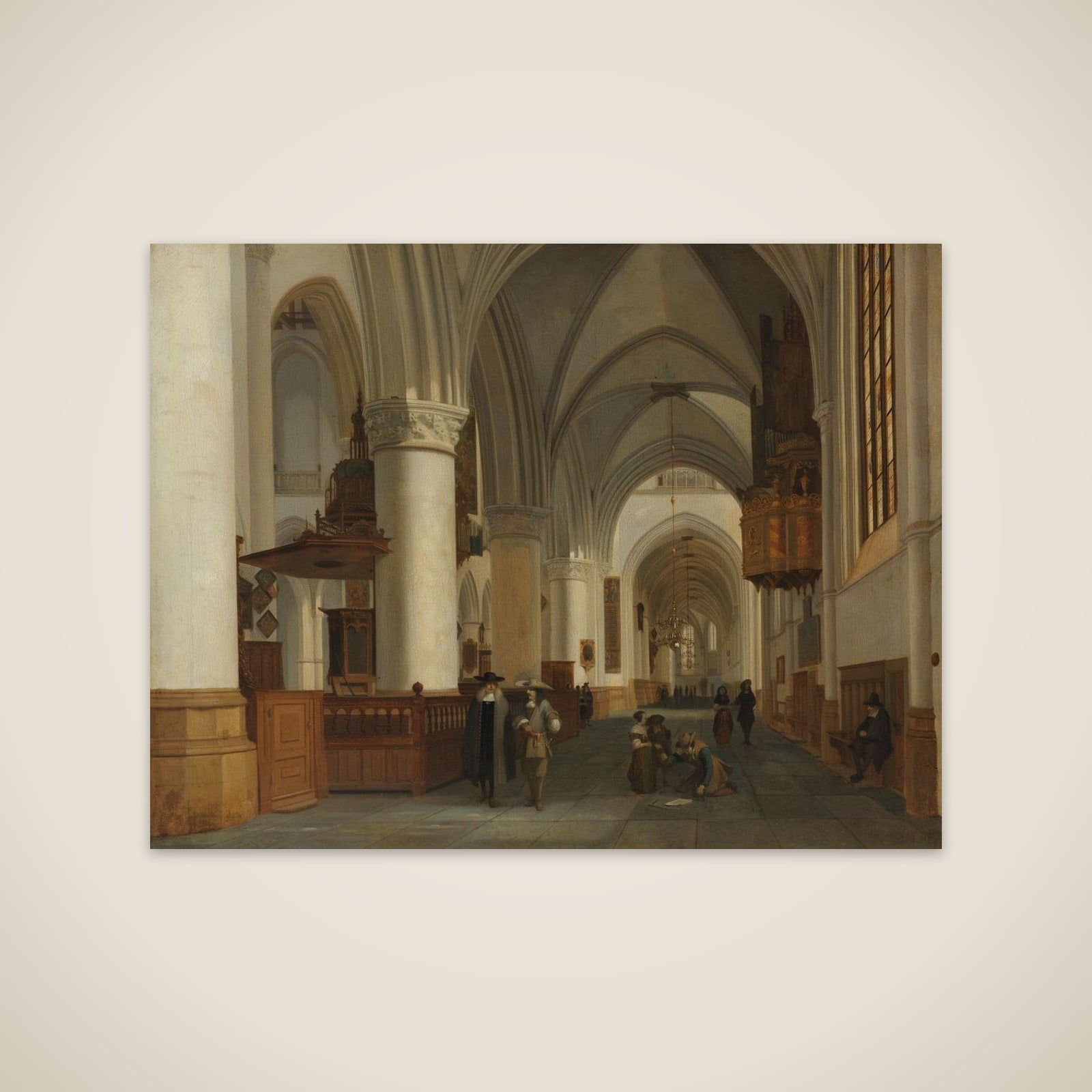 Interior of the Church of St Bavo in Haarlem unframed print