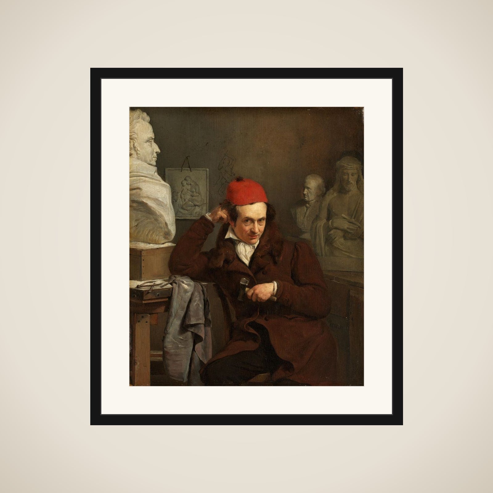 Portrait of Louis Royer (1793-1868). Scupltor framed
