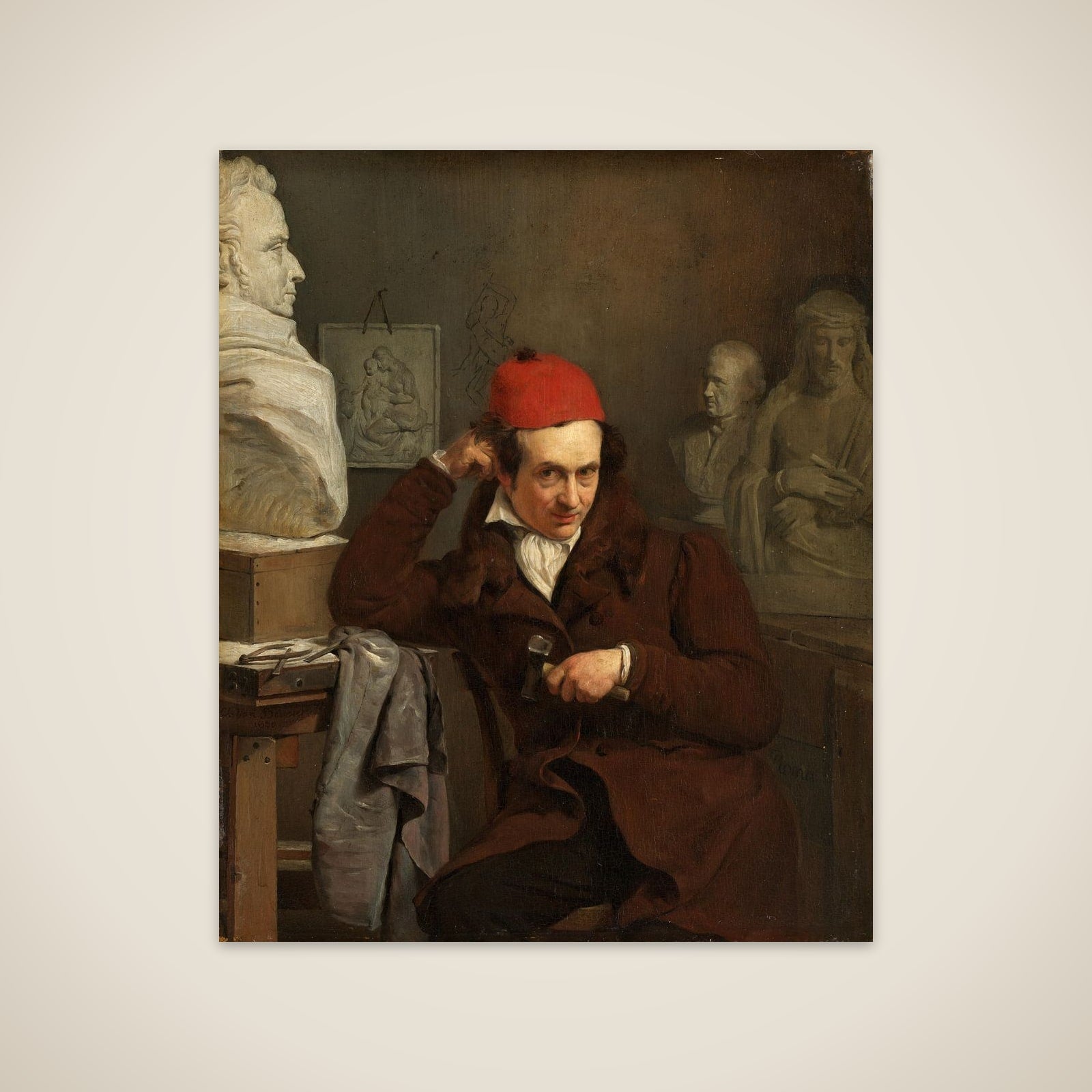 Portrait of Louis Royer (1793-1868). Scupltor unframed print