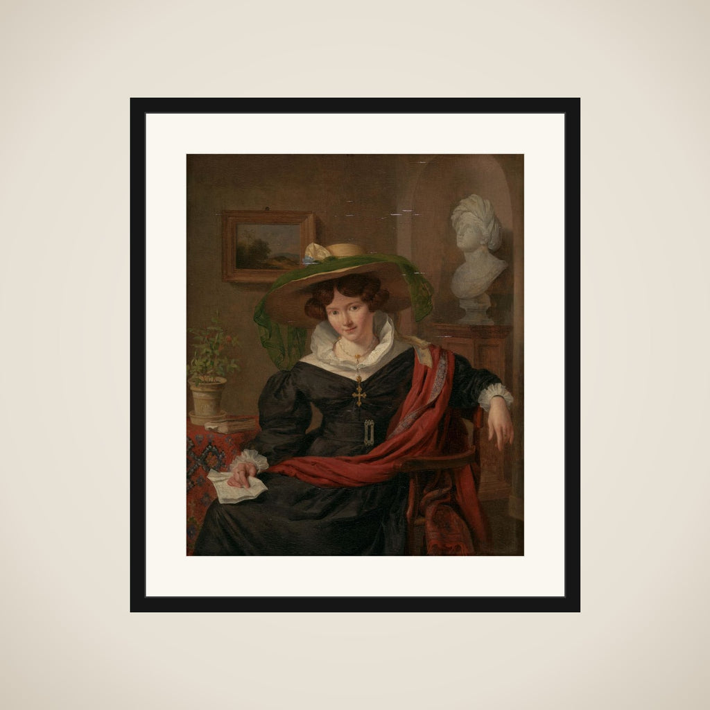 Portrait of Carolina Frederica Kerst (1803-1883). Wife of Louis Royer framed
