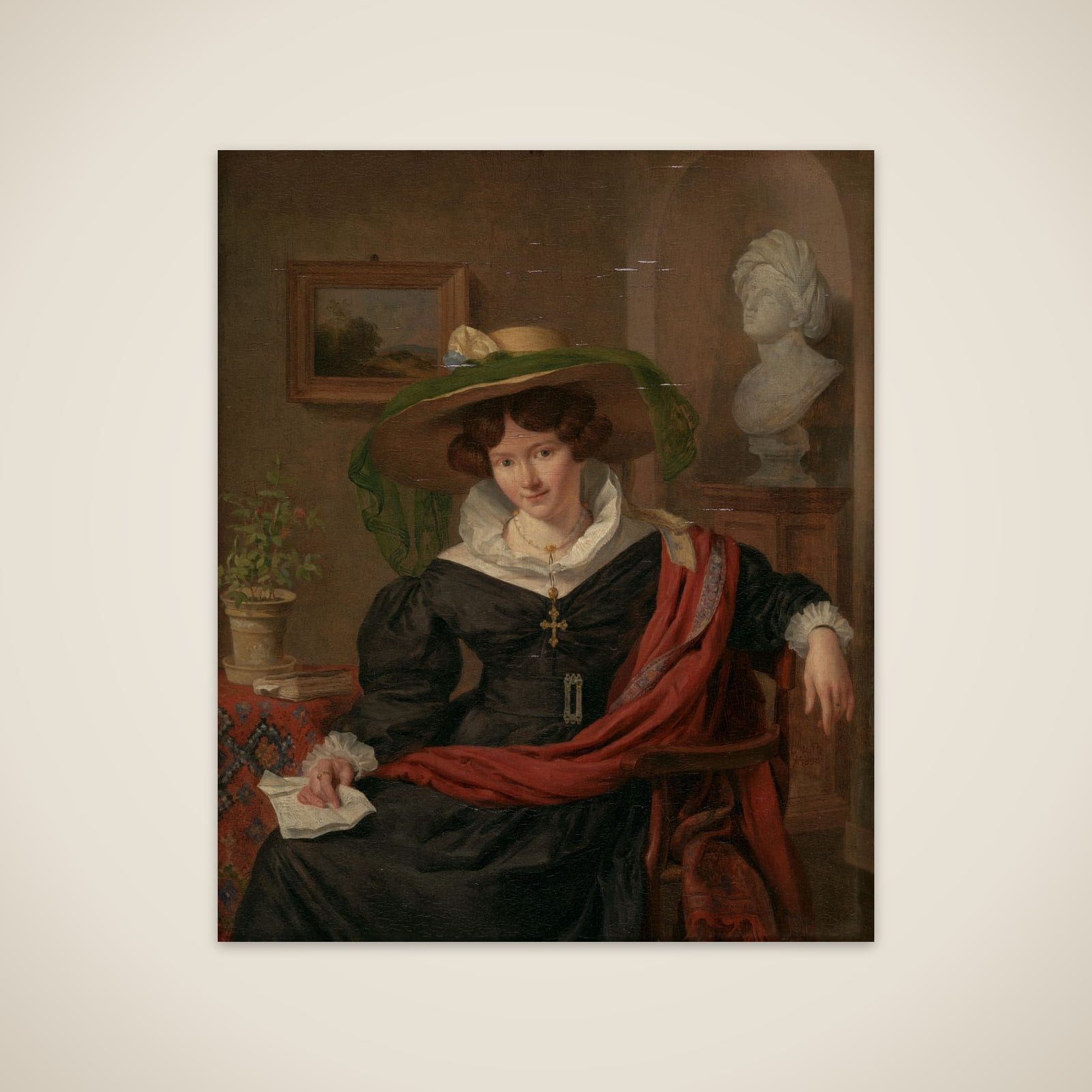 Portrait of Carolina Frederica Kerst (1803-1883). Wife of Louis Royer unframed print
