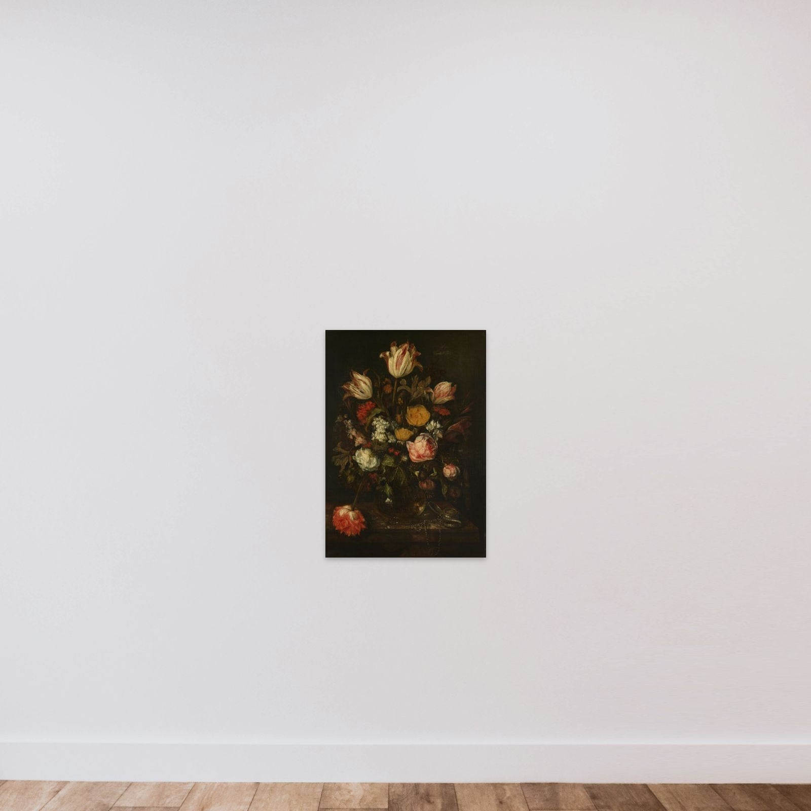 Still Life with Flowers unframed — shown to scale