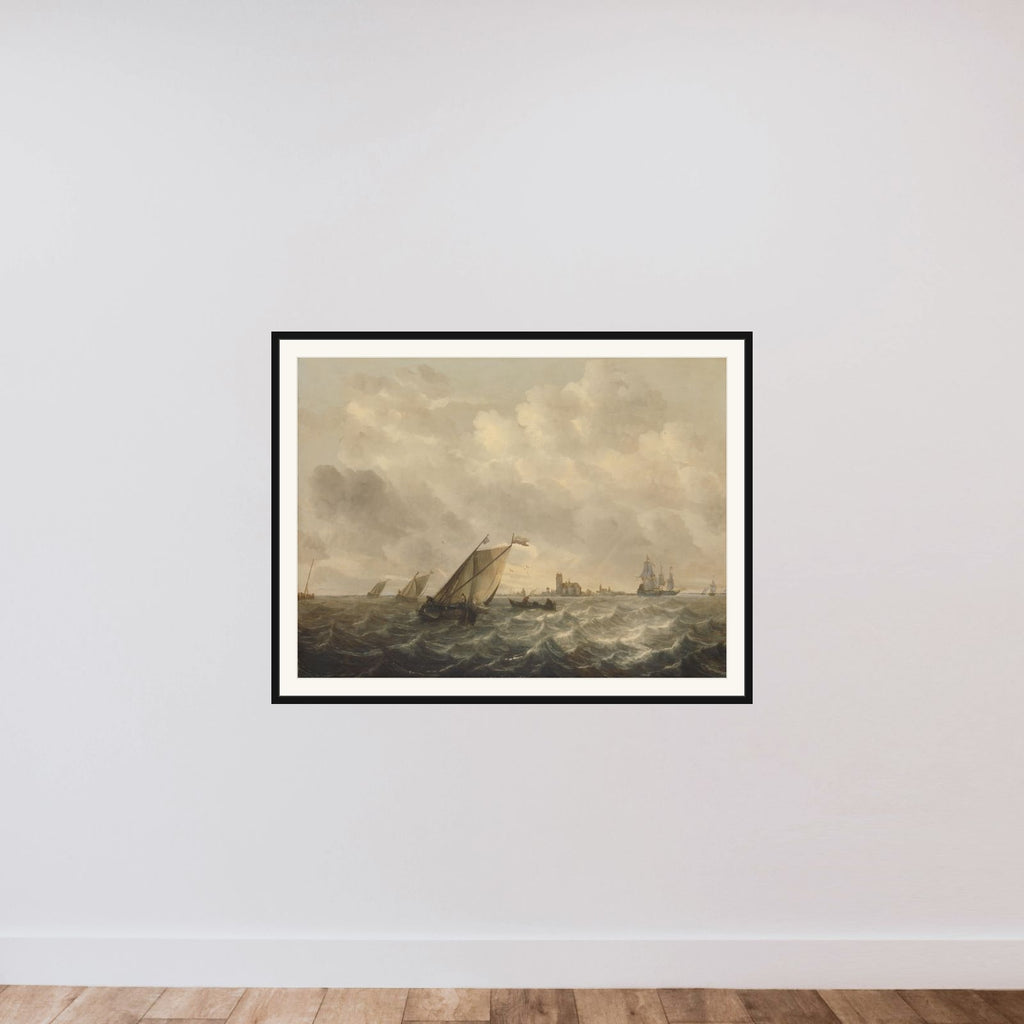 River View framed — shown to scale