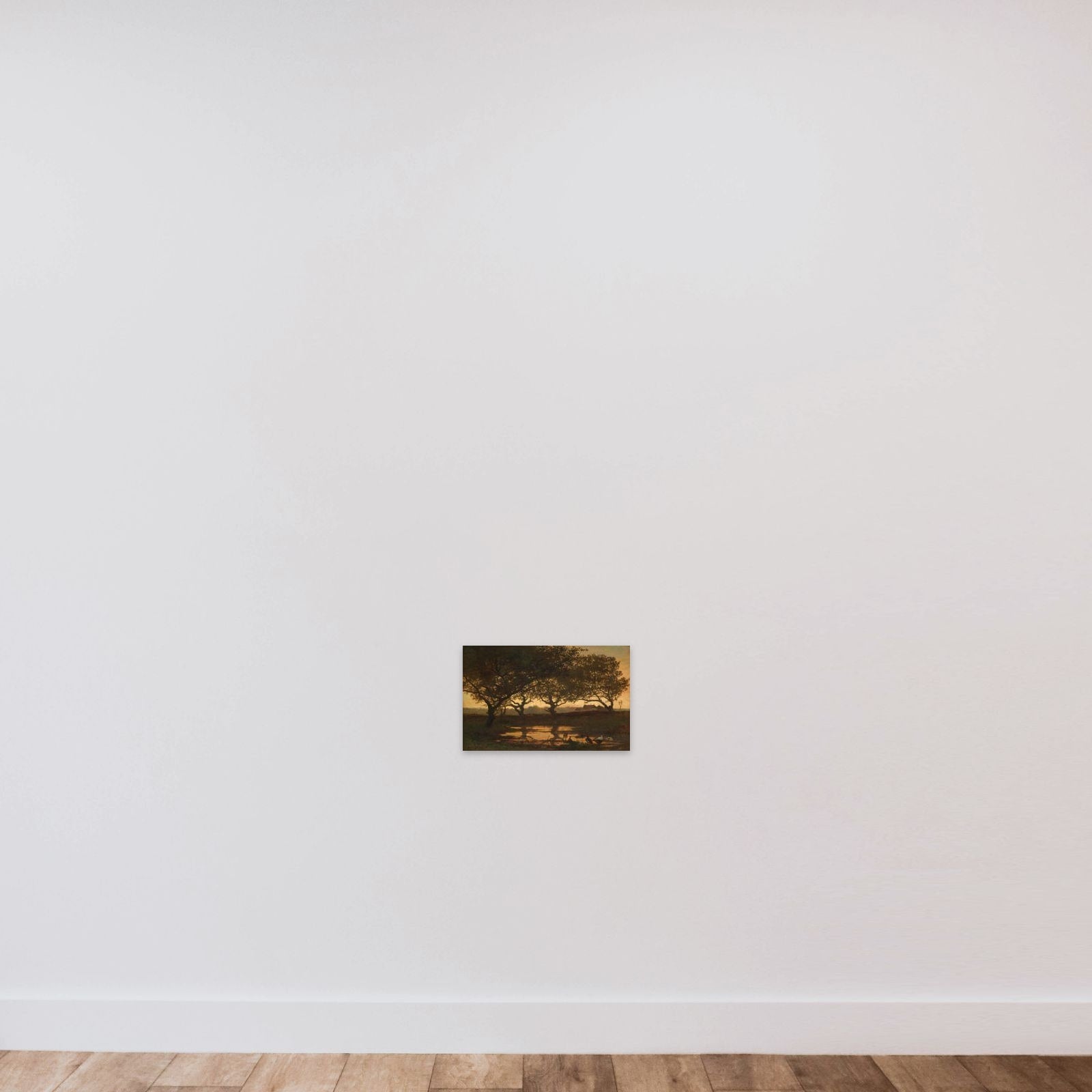 Pond in the Woods at Sunset unframed — shown to scale
