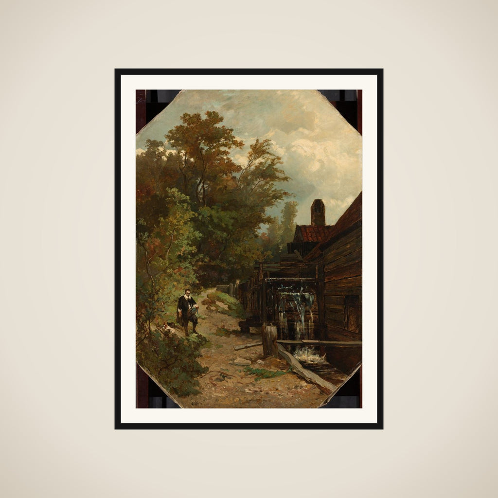Jacob van Ruisdael Sketching a Watermill framed
