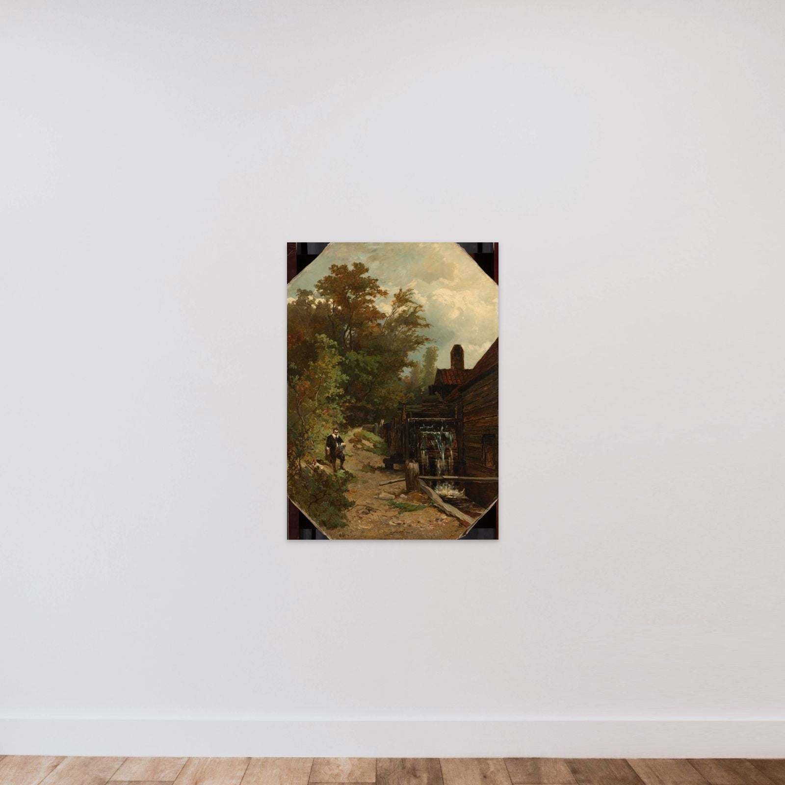 Jacob van Ruisdael Sketching a Watermill unframed — shown to scale