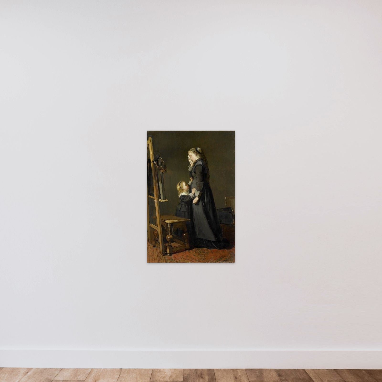 The Widow of a Painter unframed — shown to scale