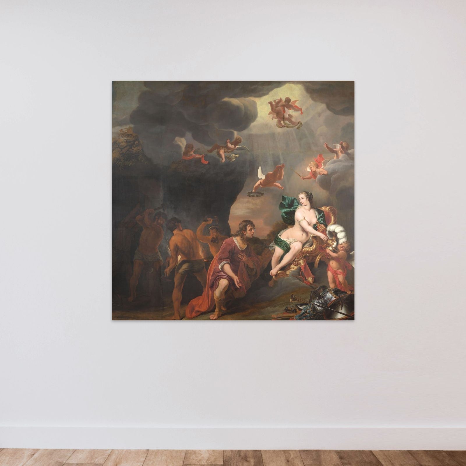 Thetis Presenting Achilles with a new Suit of Armor from the Forge of Vulcan unframed — shown to scale
