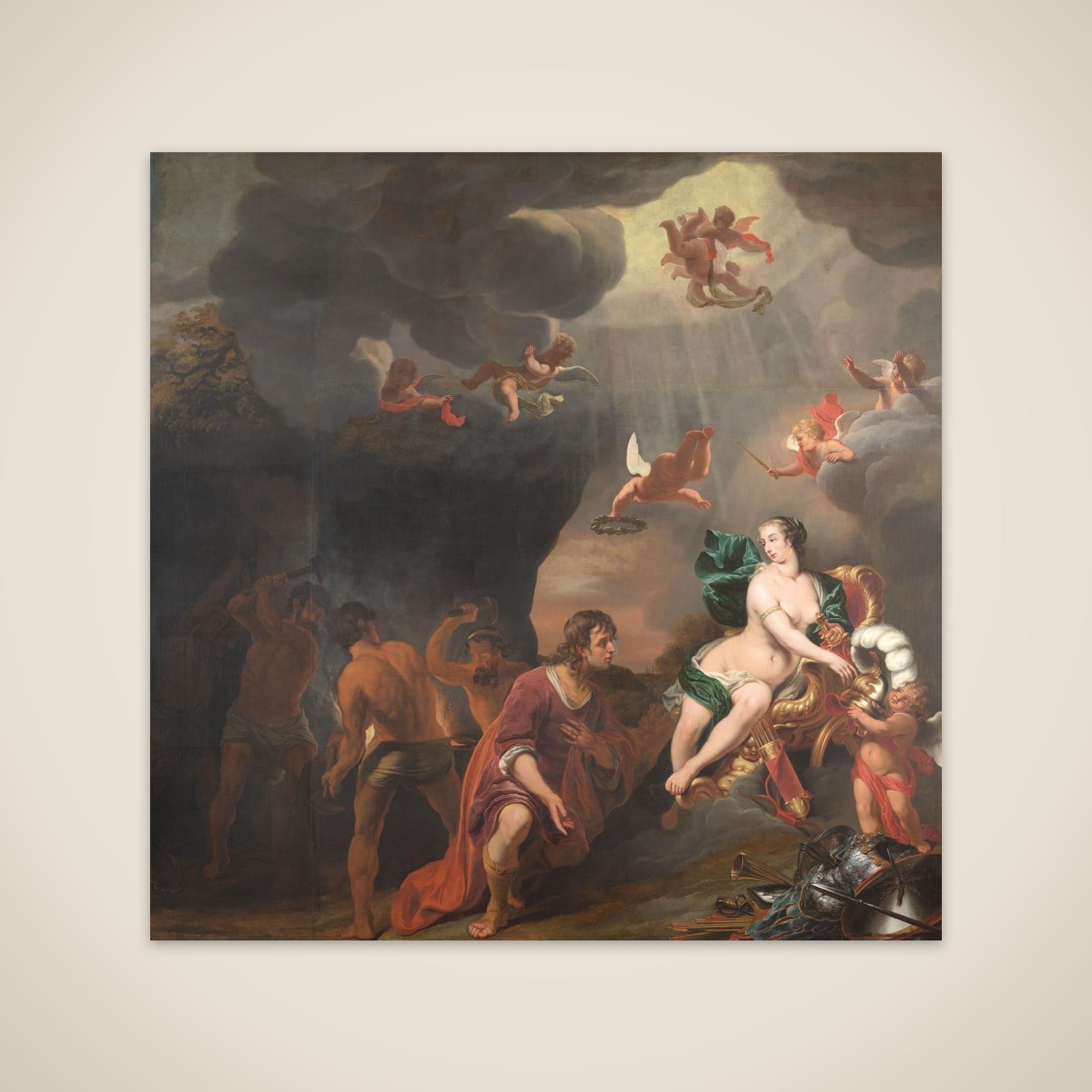 Thetis Presenting Achilles with a new Suit of Armor from the Forge of Vulcan unframed print