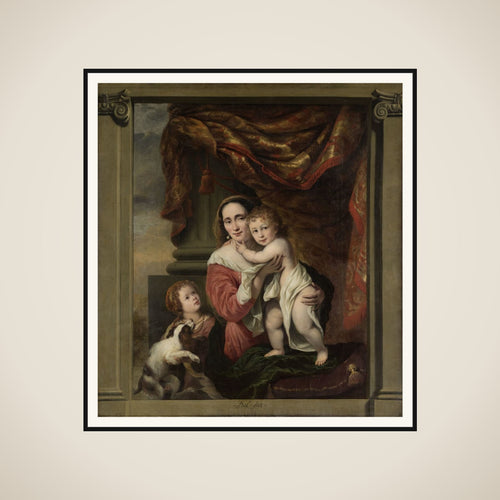Caritas: Joanna de Geer (1629-1691) with her Children Cecilia Trip (1660-1728) and Laurens Trip (b. 1662) framed