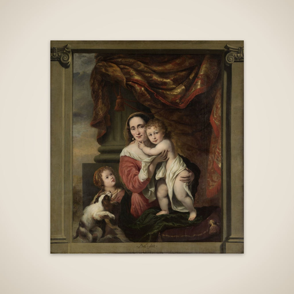 Caritas: Joanna de Geer (1629-1691) with her Children Cecilia Trip (1660-1728) and Laurens Trip (b. 1662) unframed print
