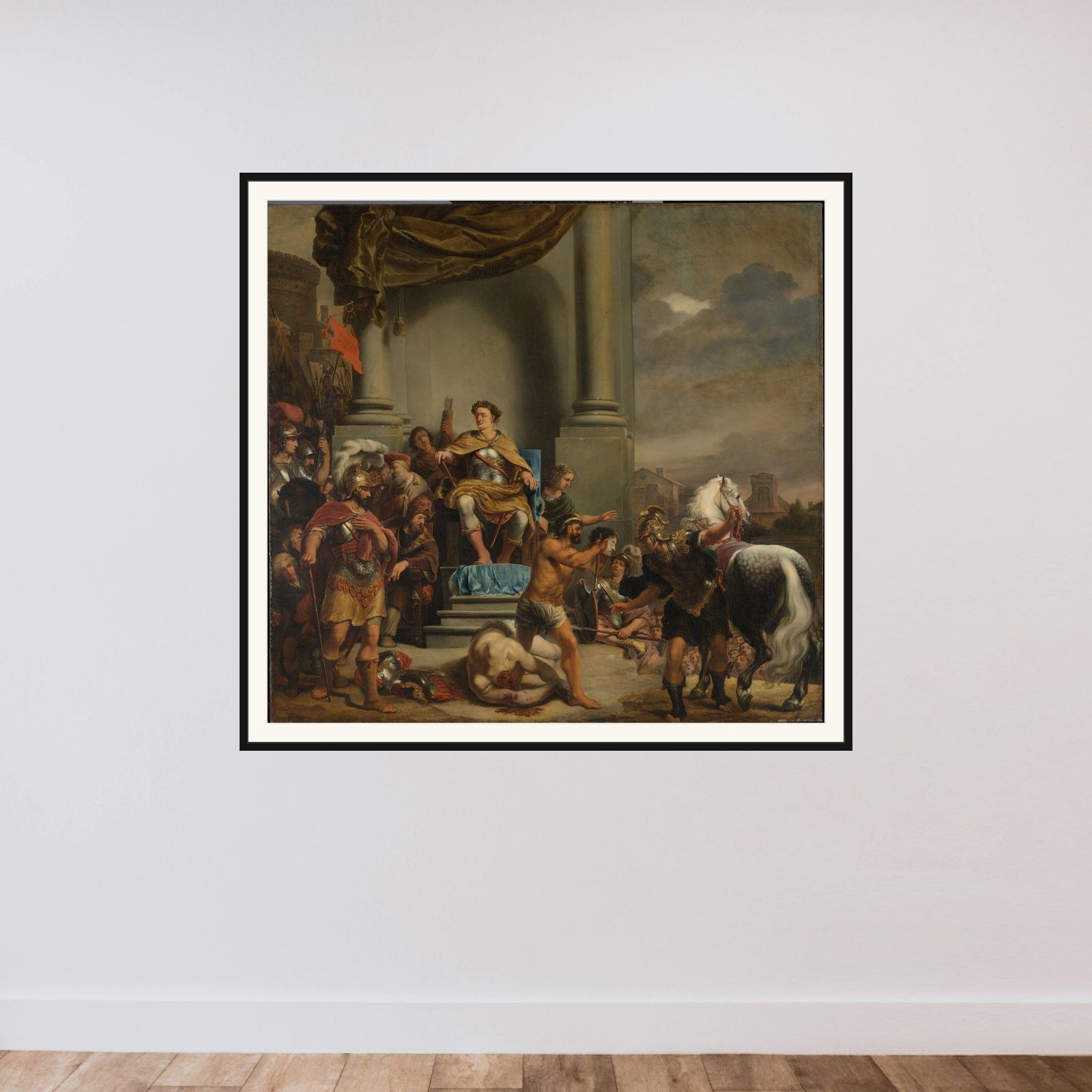Consul Titus Manlius Torquatus Orders the Beheading of his Son framed — shown to scale