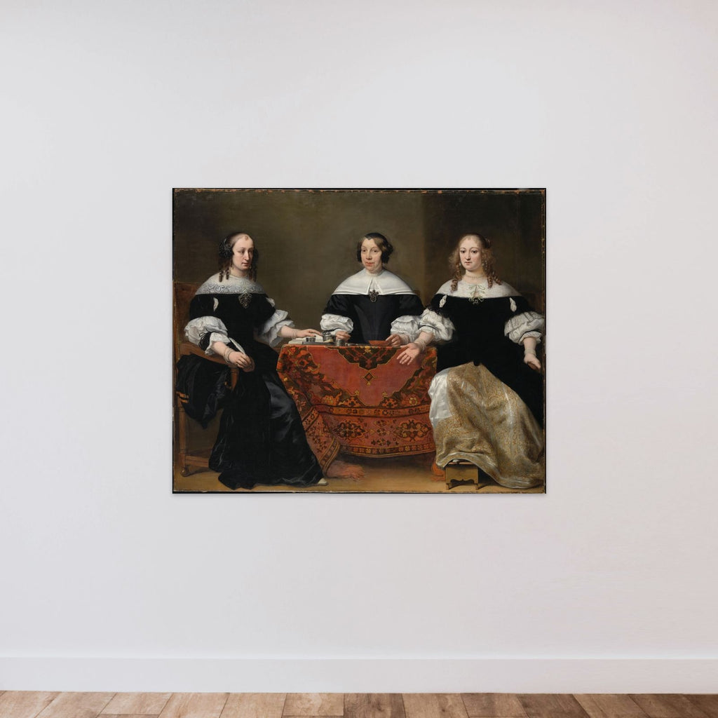 Portrait of the Three Regentesses of the Leprozenhuis, Amsterdam unframed — shown to scale