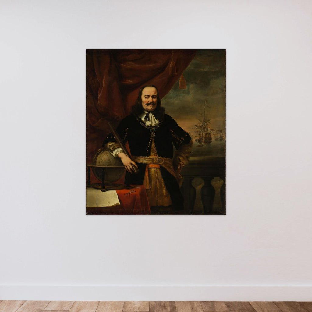 Portrait of Michiel Adriaenszoon de Ruyter (1607-1676), Vice Admiral unframed — shown to scale