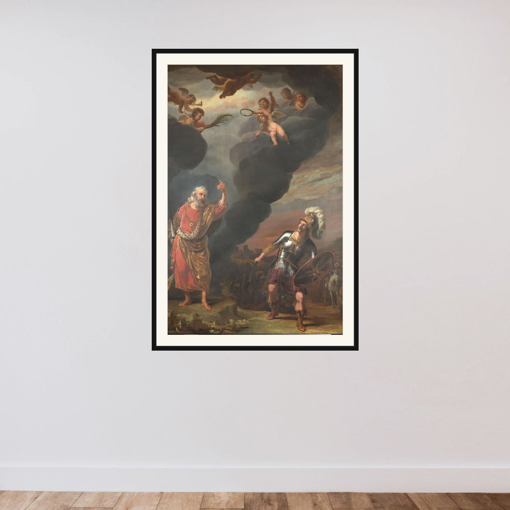 The Captain of God's Army Appearing to Joshua framed — shown to scale
