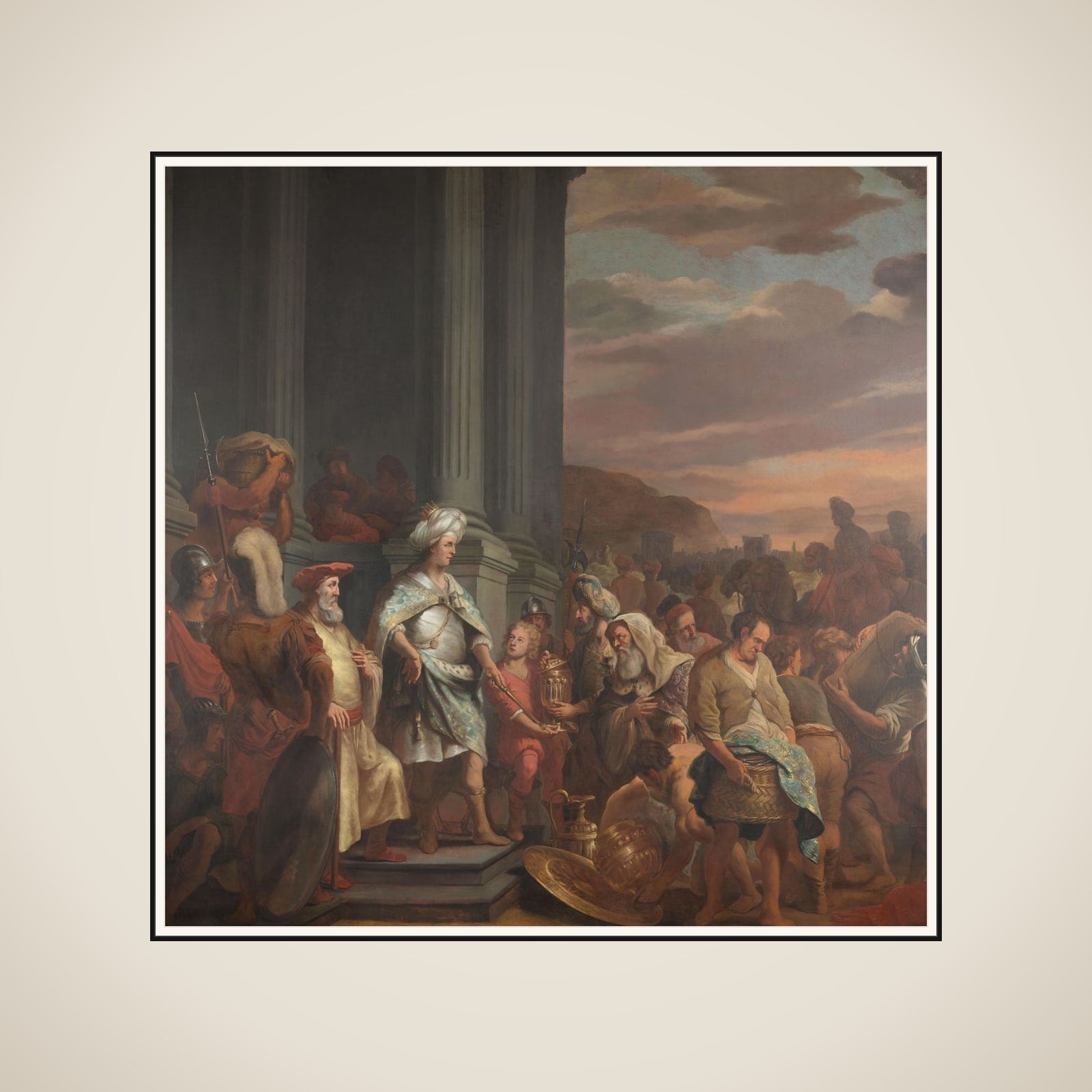 King Cyrus Handing over the Treasure Looted from the Temple of Jerusalem framed