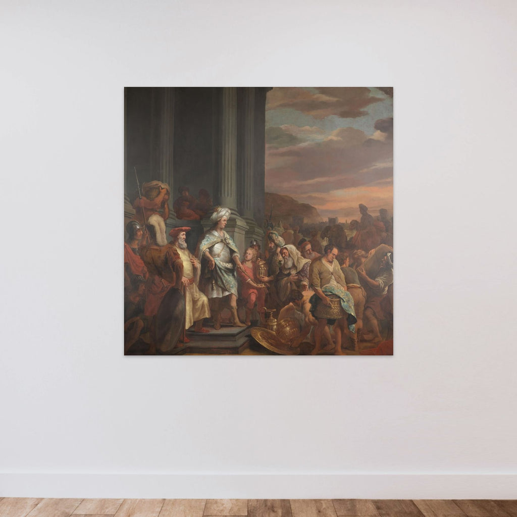 King Cyrus Handing over the Treasure Looted from the Temple of Jerusalem unframed — shown to scale