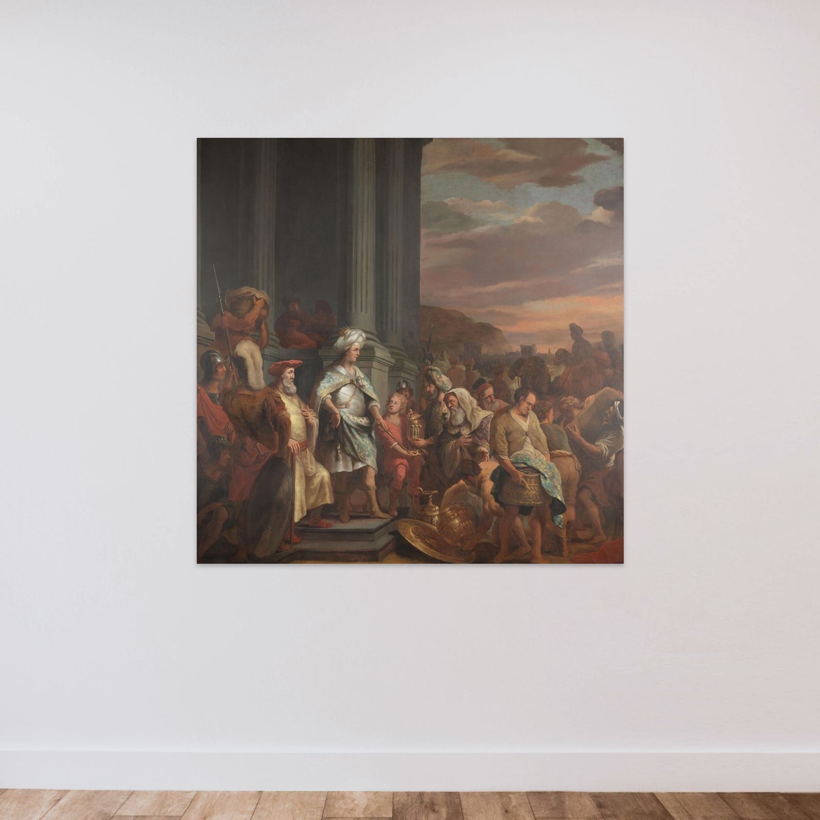 King Cyrus Handing over the Treasure Looted from the Temple of Jerusalem unframed — shown to scale