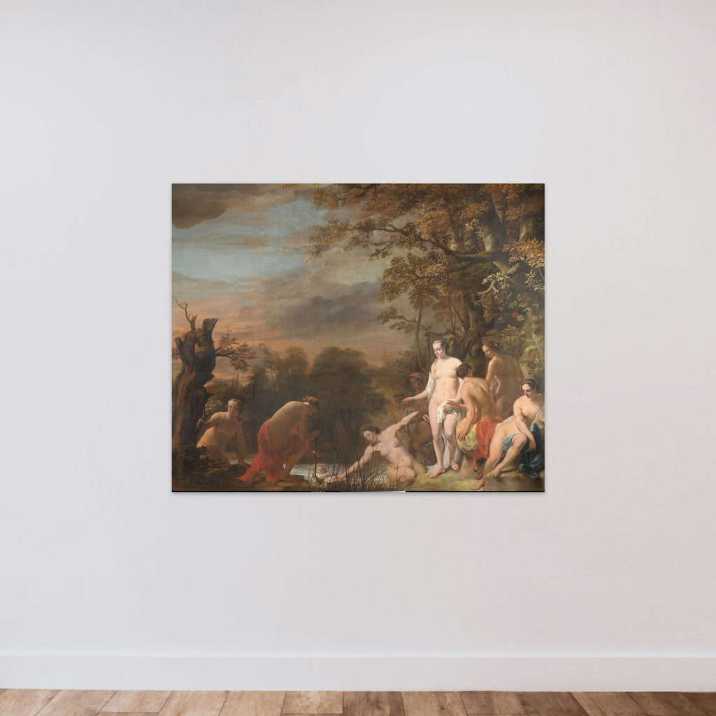 Pharoah's Daughter Discovers Moses in the Rush Basket unframed — shown to scale