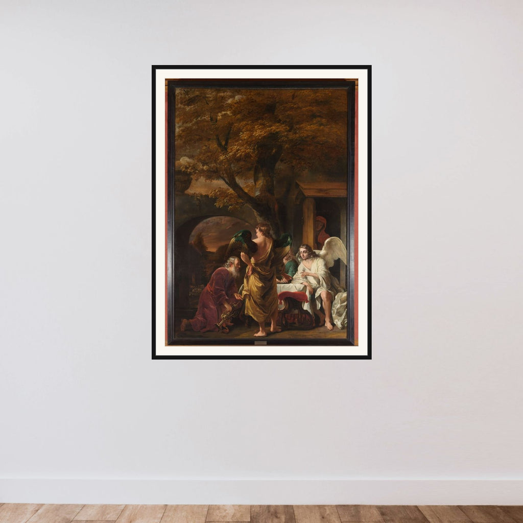 Abraham Entertaining the Three Angels framed — shown to scale