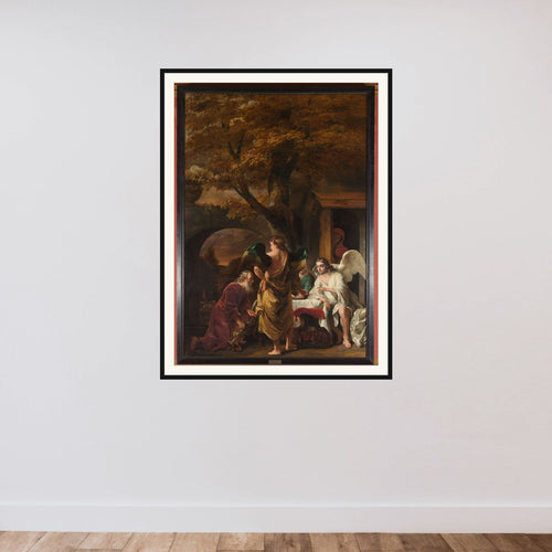 Abraham Entertaining the Three Angels framed — shown to scale