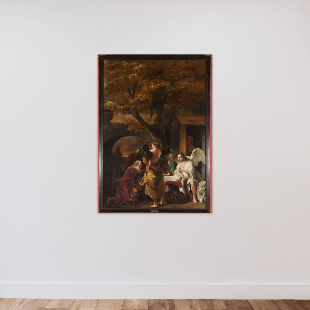 Abraham Entertaining the Three Angels unframed — shown to scale