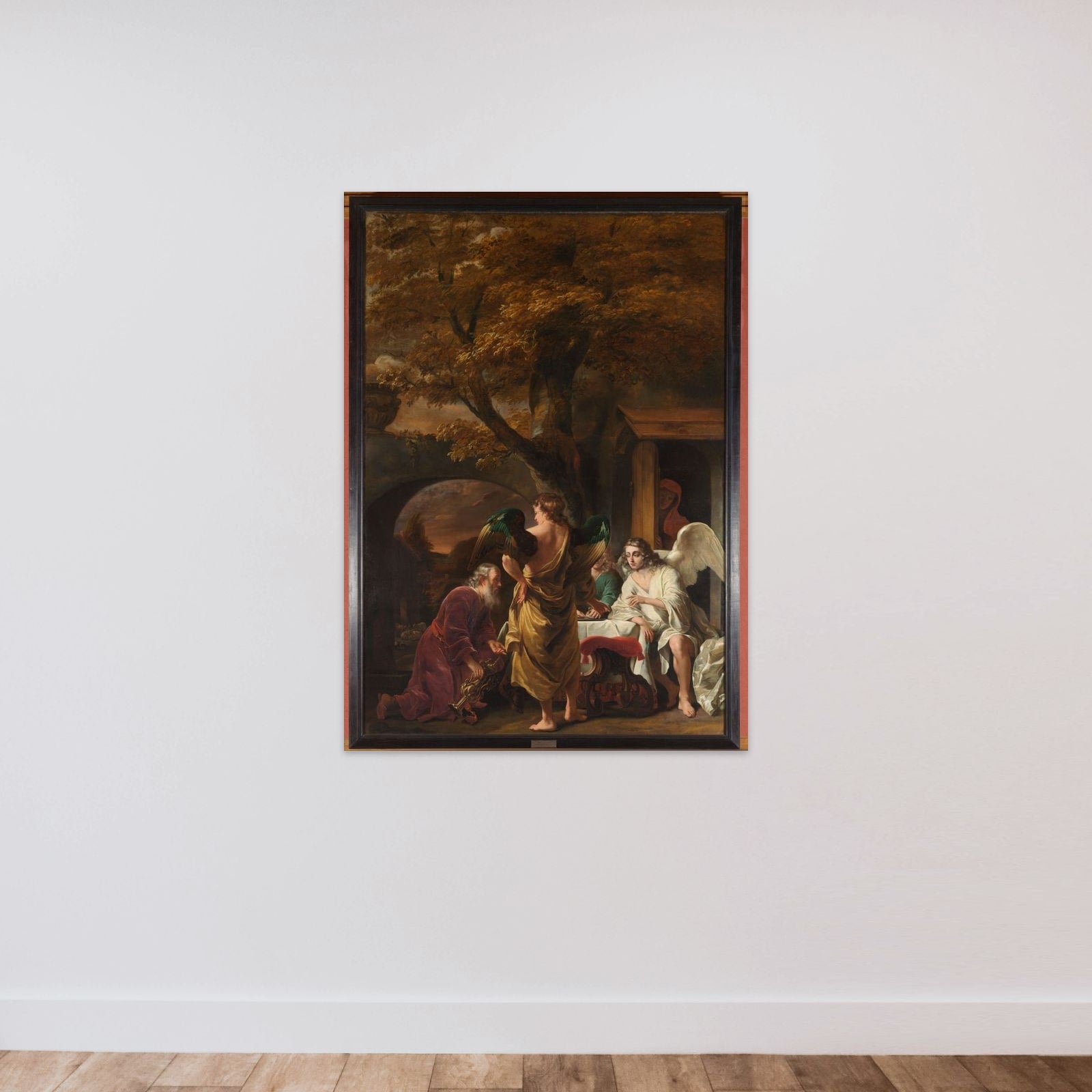 Abraham Entertaining the Three Angels unframed — shown to scale