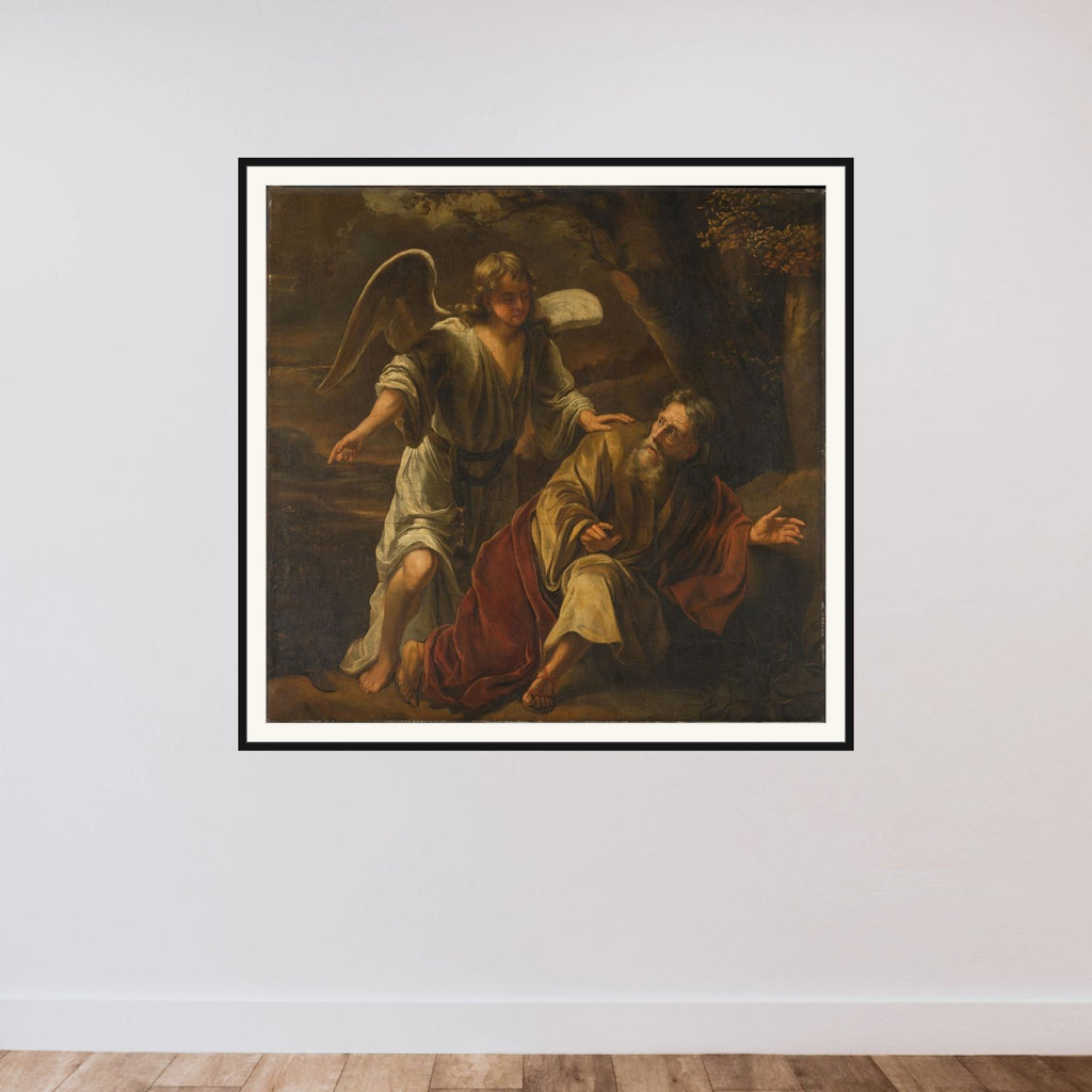 Biblical Scene framed — shown to scale