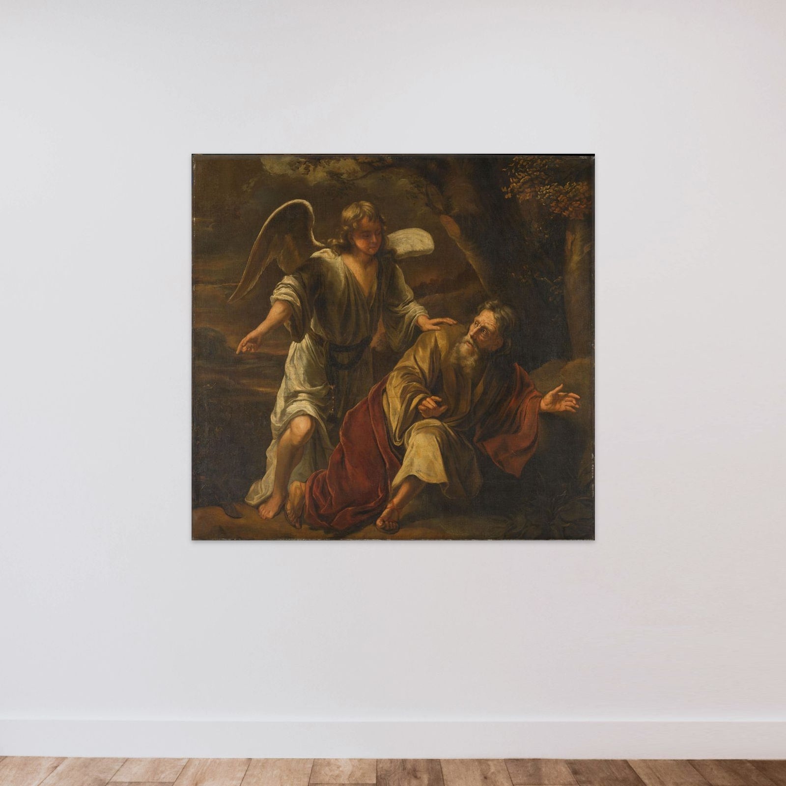 Biblical Scene unframed — shown to scale