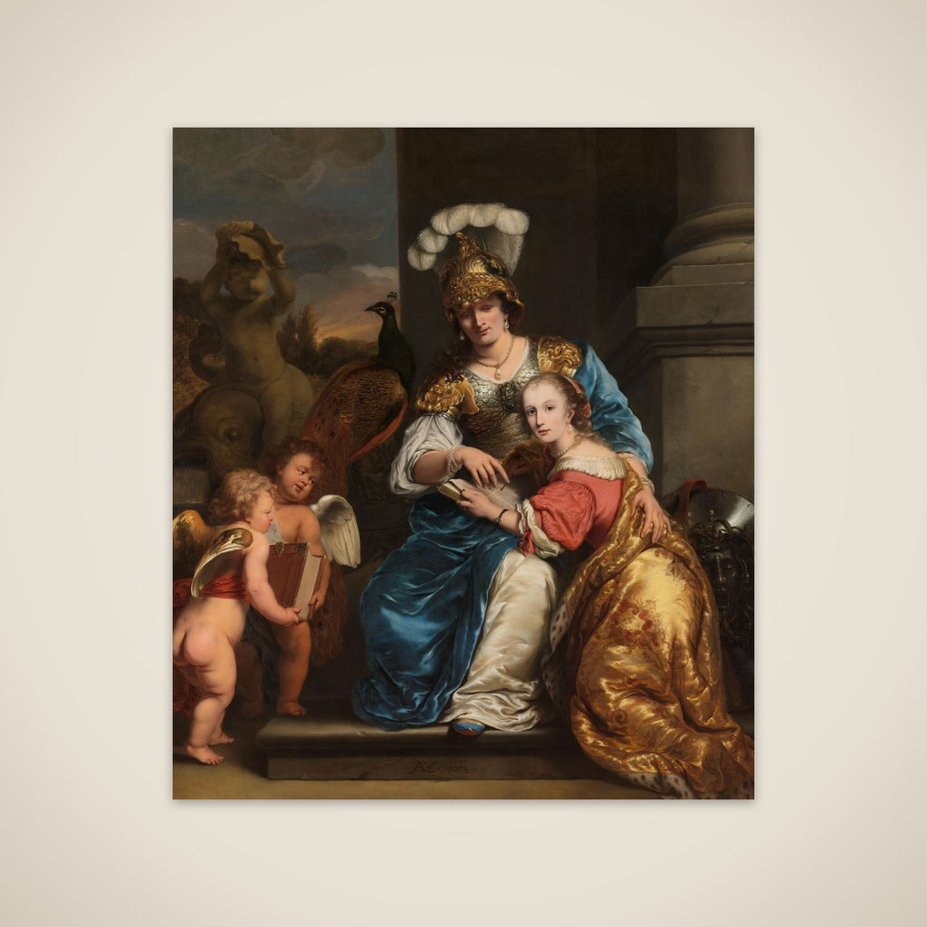 Allegory of Education: Margarita Trip (1640-1714) teaching her sister Anna Maria Trip (1652-1681) unframed print